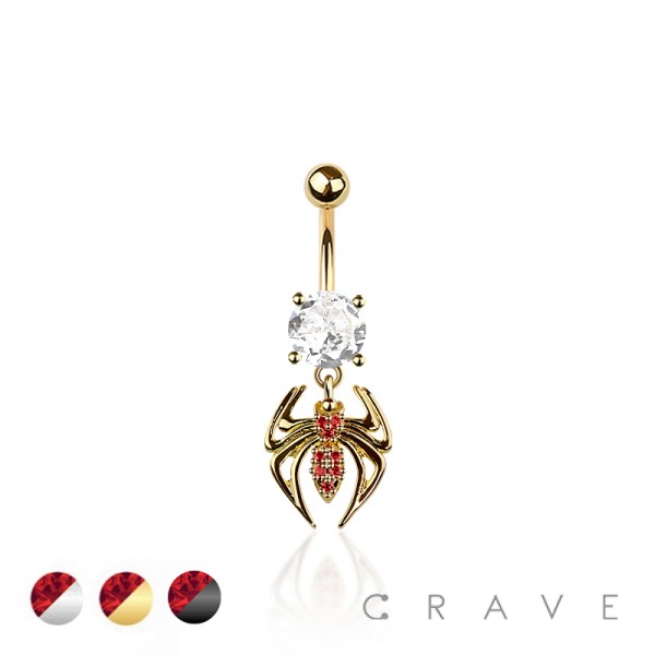 316L SURGICAL STEEL SPIDER BELLY BUTTON NAVEL RING 